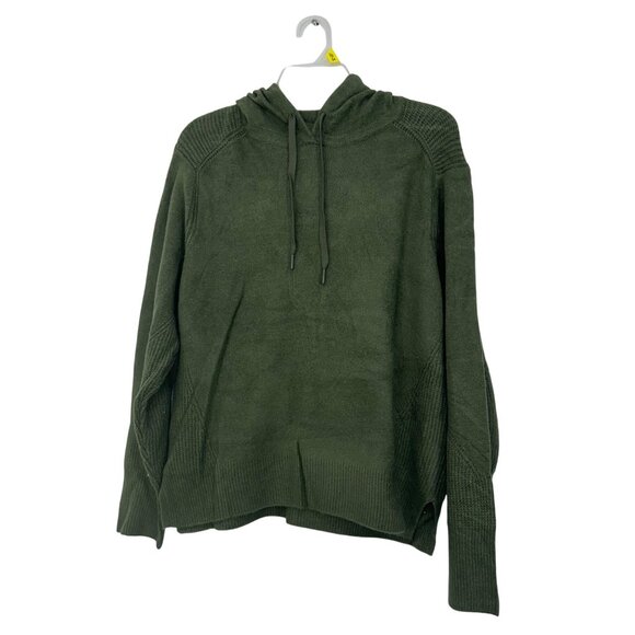 Time And Tru Women Green Hooded Sweater SZ L 12-14 Acrylic Blend Casual Pullover - Picture 11 of 11
